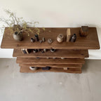 Solid wood bookcase wall mount driftwood bookshelf cabinet mid century shelving display