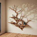 Tree bookshelf driftwood branch live edge floating shelves on wall decor