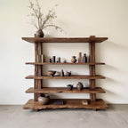 Solid wood bookcase wall mount driftwood bookshelf cabinet mid century shelving display