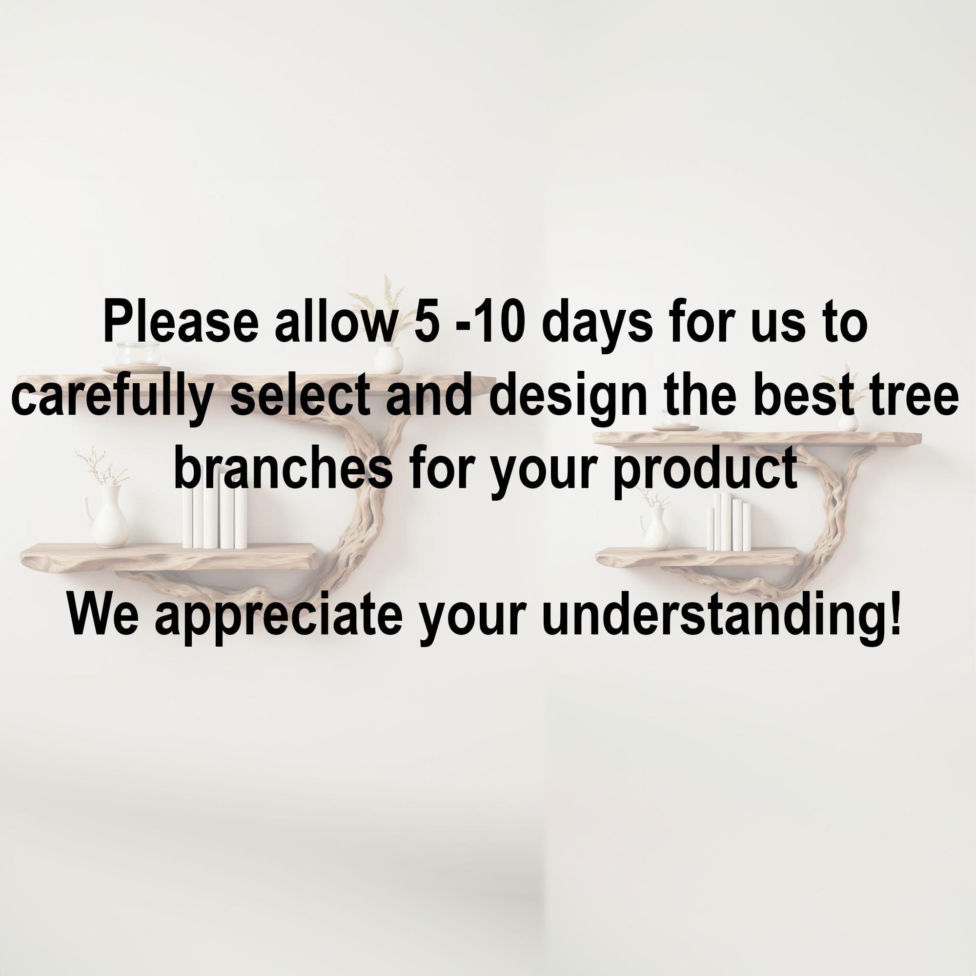 Driftwood shelf solidwood bookshelf art decor tree book shelves wall mount handmade furniture