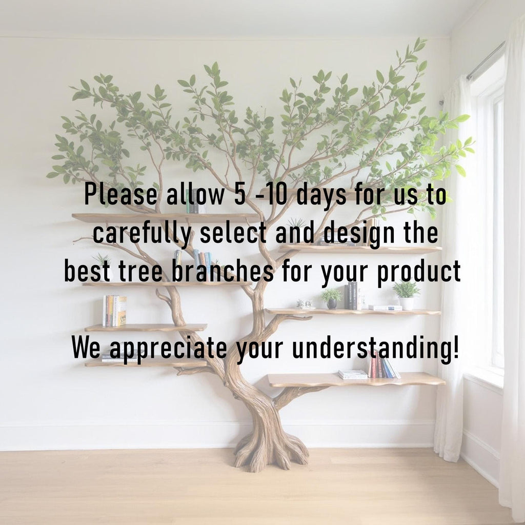 Driftwood Tree Branch Bookshelf: Rustic Floating Wall Decor