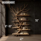 Driftwood tree branch solid wood bookshelf wall mount floating live edge furniture decoration