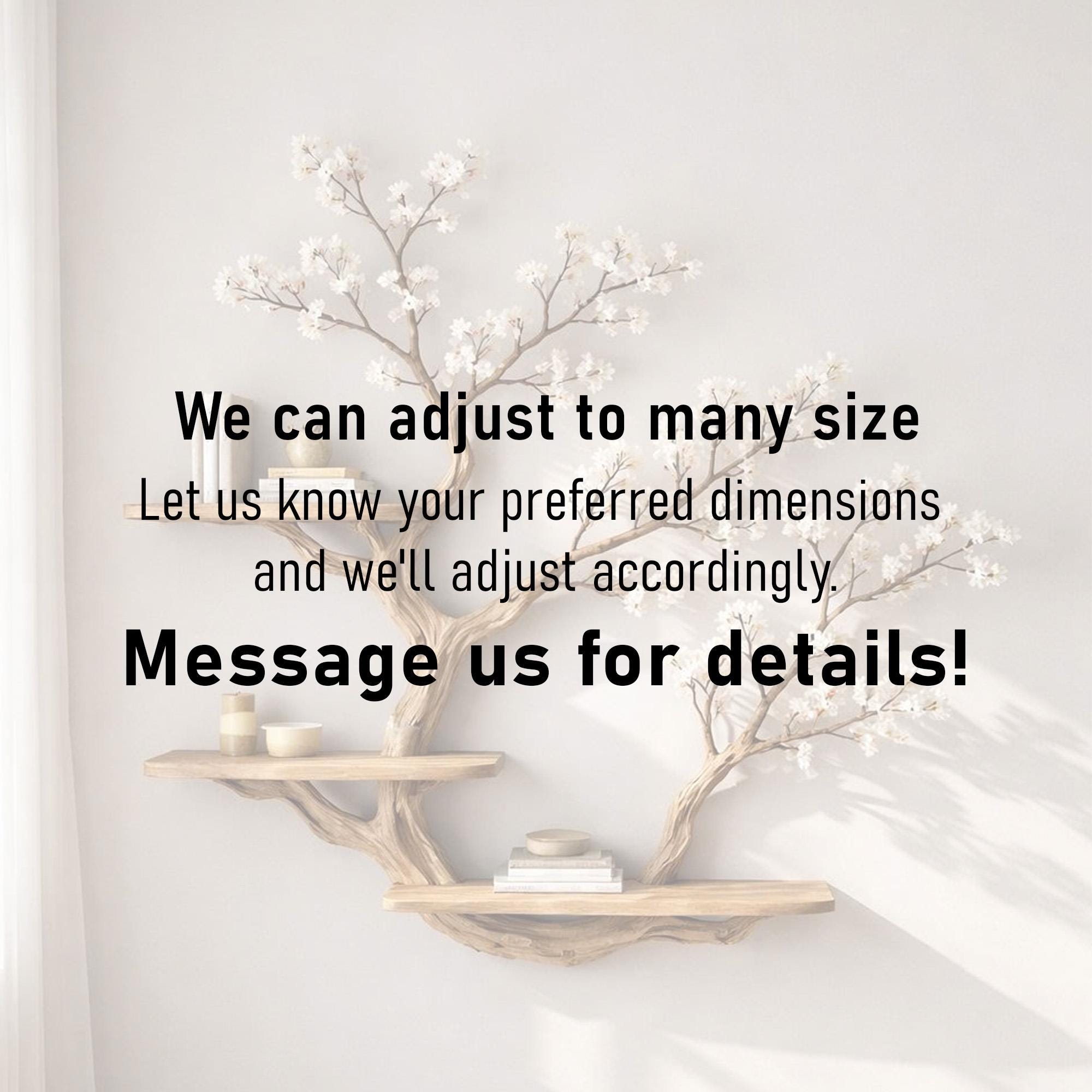 Tree branch bookshelf solid wood display shelf on wall live edge floating shelves art