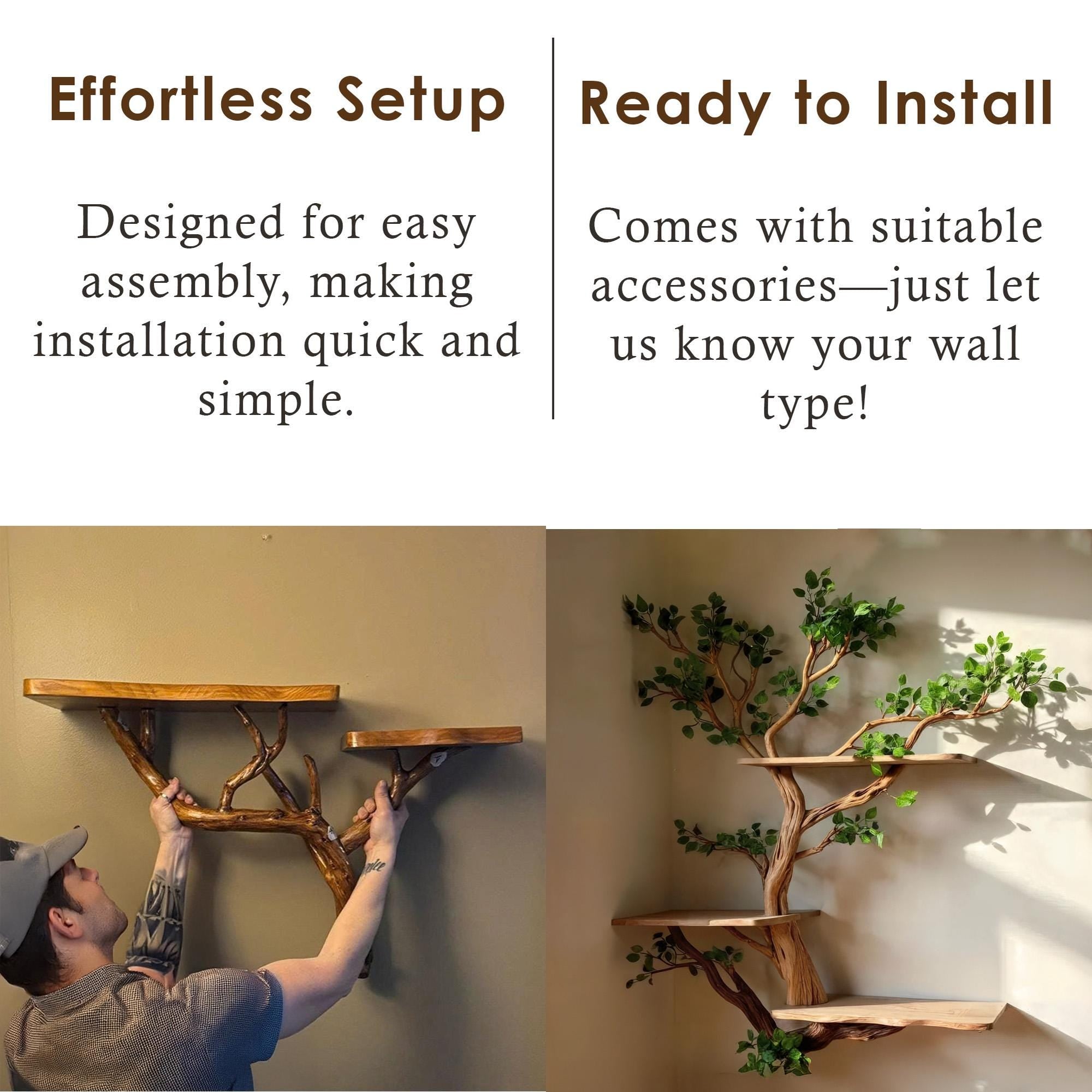 Corner tree bookshelf driftwood tree branch floating shelf wall mount tree bookcase drift wood decor live edge shelf furniture