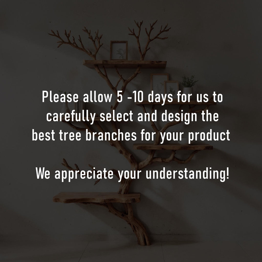 Driftwood branch shelf tree bookshelf wall mounted bookshelves art solid wood bookcase home decor for entryway space