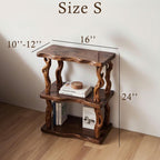 Natural wood bookcase solid wood rustic night stand mini bedside table free standing shelf handmade furniture