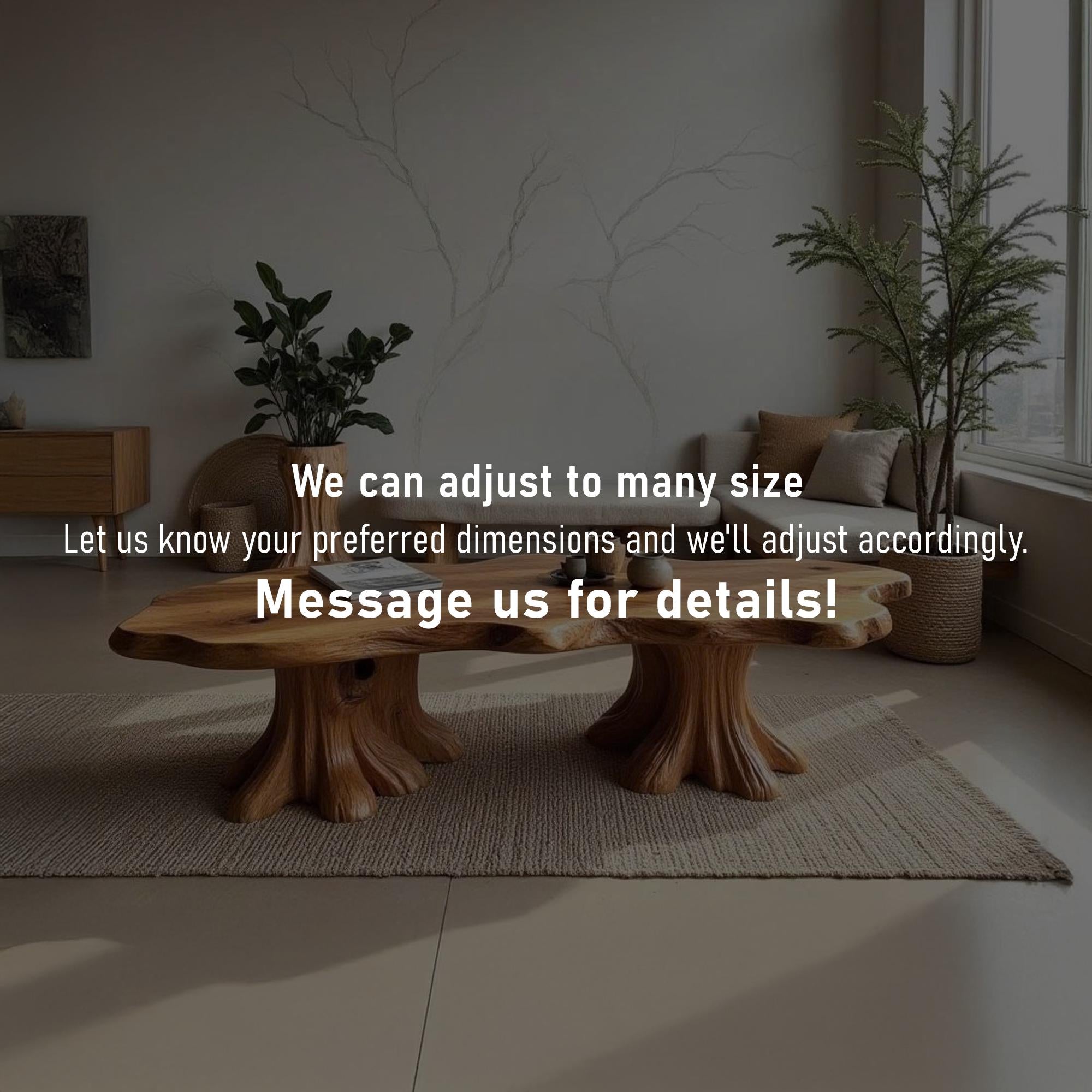 Live edge wood coffee table tree trunk table driftwood sculpture art decor stump side table rustic console table handmade furniture