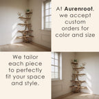 Corner driftwood shelf tree branch bookshelf floating shelf wall mount solid wood bookcase drift wood decor live edge shelves furniture