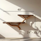 Driftwood floating shelf tree branch wall mount solid wood bookshelf art rustic decor handmade furniture