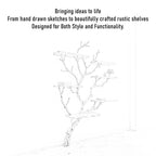 Tree branch bookshelf wall mounted bookcase driftwood shelf solid wood bookshelves art decor