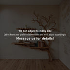 Tree branch bookshelf wall mounted bookcase art driftwood shelf solid wood bookshelves decor for living room