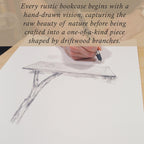 Floating shelf driftwood branch bookcase tree bookshelf wall mount solid wood shelves art decor home for living room