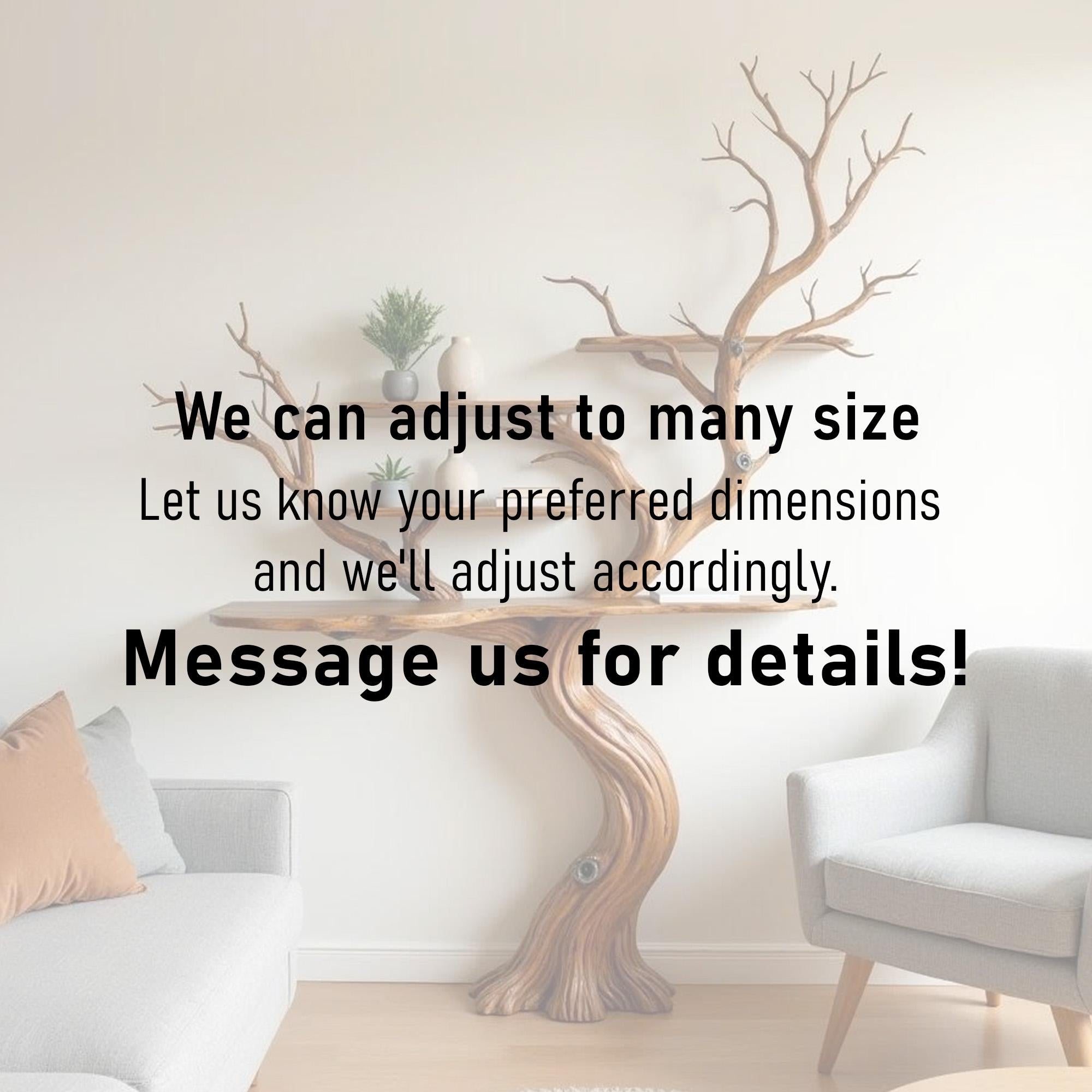 Tree branch book shelf driftwood wall art solid wood bookcase sculpture bookshelf decoration
