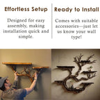 Wall mount driftwood tree shelf rustic bookshelf branch tree shape art sculptured housewarming