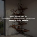 Tree corner bookshelf driftwood branch shelf solid wood bookcase on wall art home decor