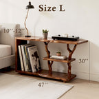 Driftwood solid wood bookcase tree branch bookshelf nightand plant stand handcrafted rustic living room furniture