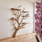 Tree branch bookshelf wall mounted bookcase driftwood shelf solid wood bookshelves art decor
