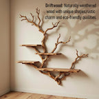 Tree bookshelf driftwood branch live edge floating shelves on wall decor