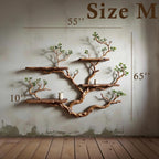 Floating bookshelf tree branch book shelf solid wood wall mounted shelves fake leaf bookcase decor