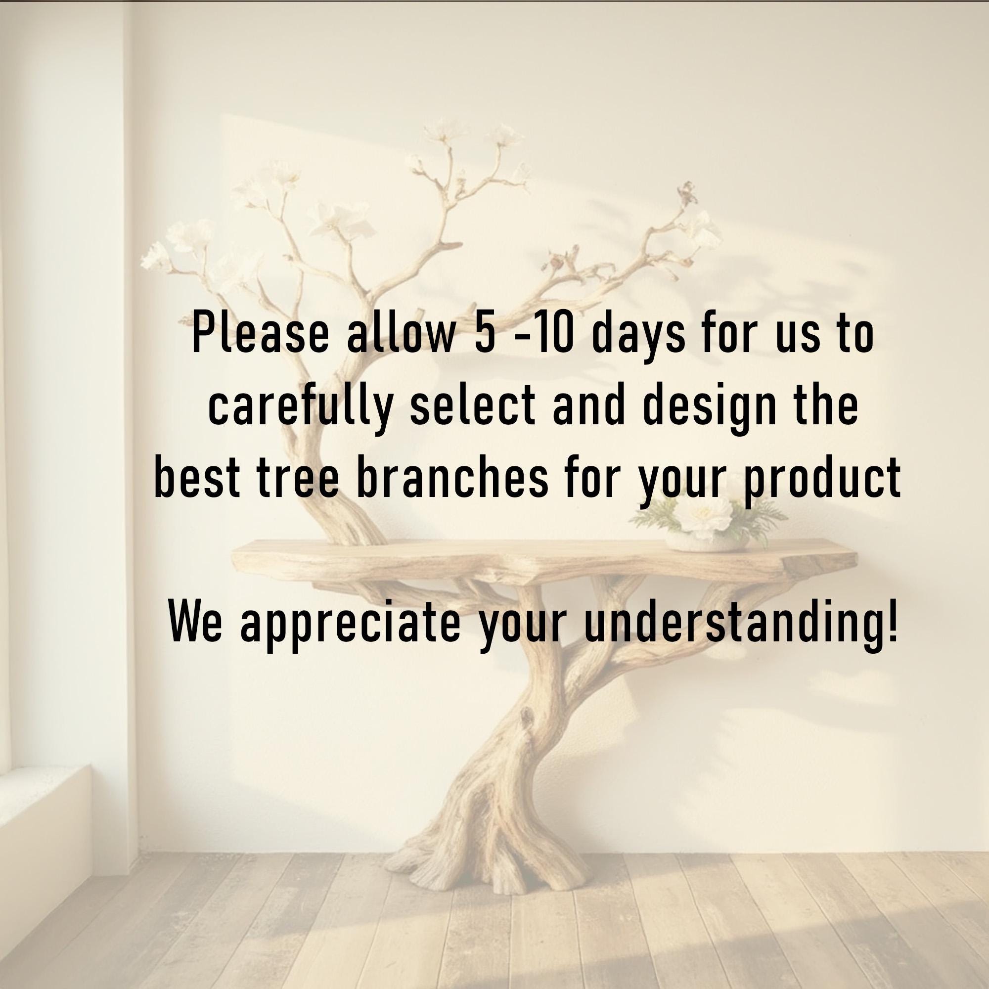 Wood console table natural tree branch driftwood entryway table branch floating bookshelf rustic handmade furniture