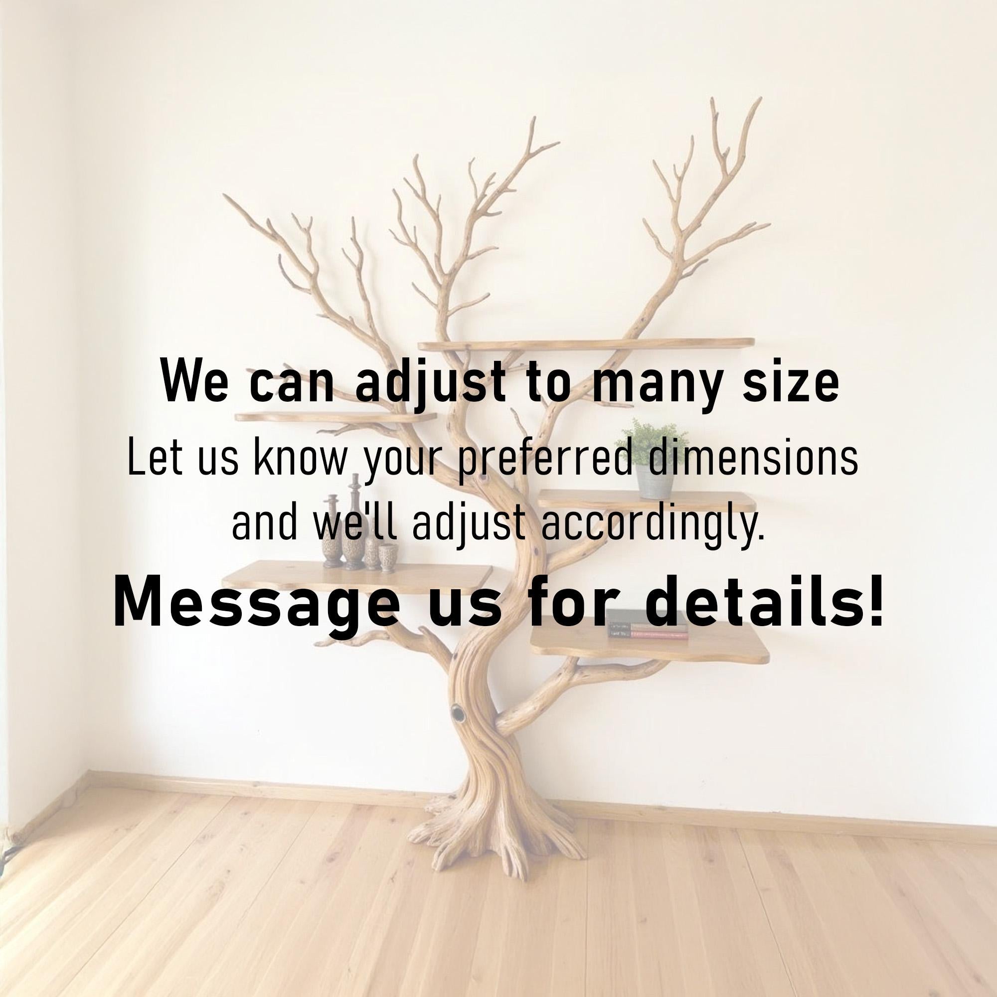 Tree branch book shelf floating shelves on wall standing bookcase solid wood sculpture art