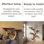 Floating tree branch book shelf on wall live edge floating shelves art bookshelf solid wood for home decor