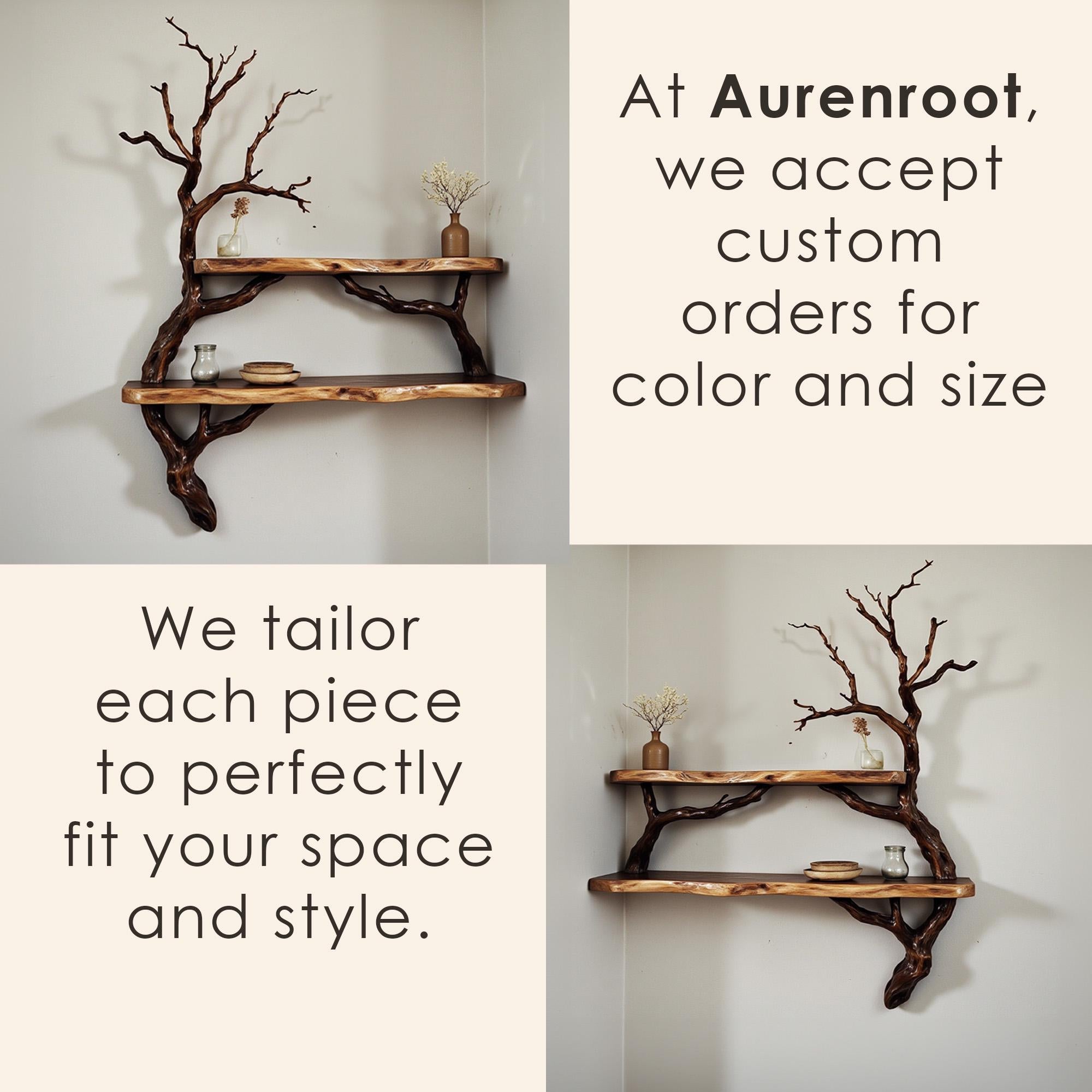 Corner bookshelves solid wood live edge floating shelf on wall tree branch bookshelf decor home art