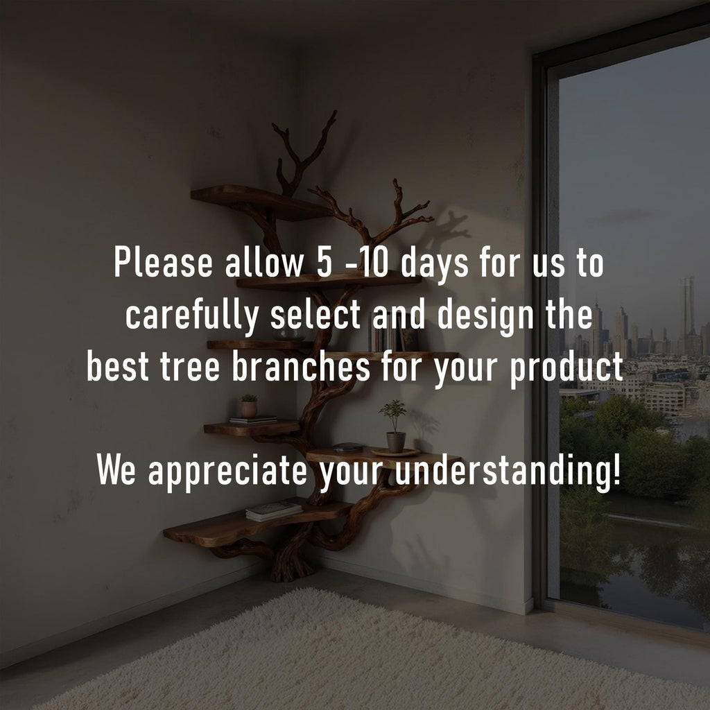 Tree corner bookshelf driftwood branch shelf solid wood bookcase on wall art home decor