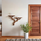 Natural driftwood shelf solidwood bookshelf art decor tree book shelves wall mount handmade furniture