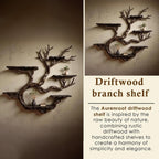Wall mount driftwood tree shelf rustic bookshelf branch tree shape art sculptured housewarming