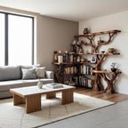 Tree coner book shelf solid wood wall mount bookcase live edge furniture driftwood branch art