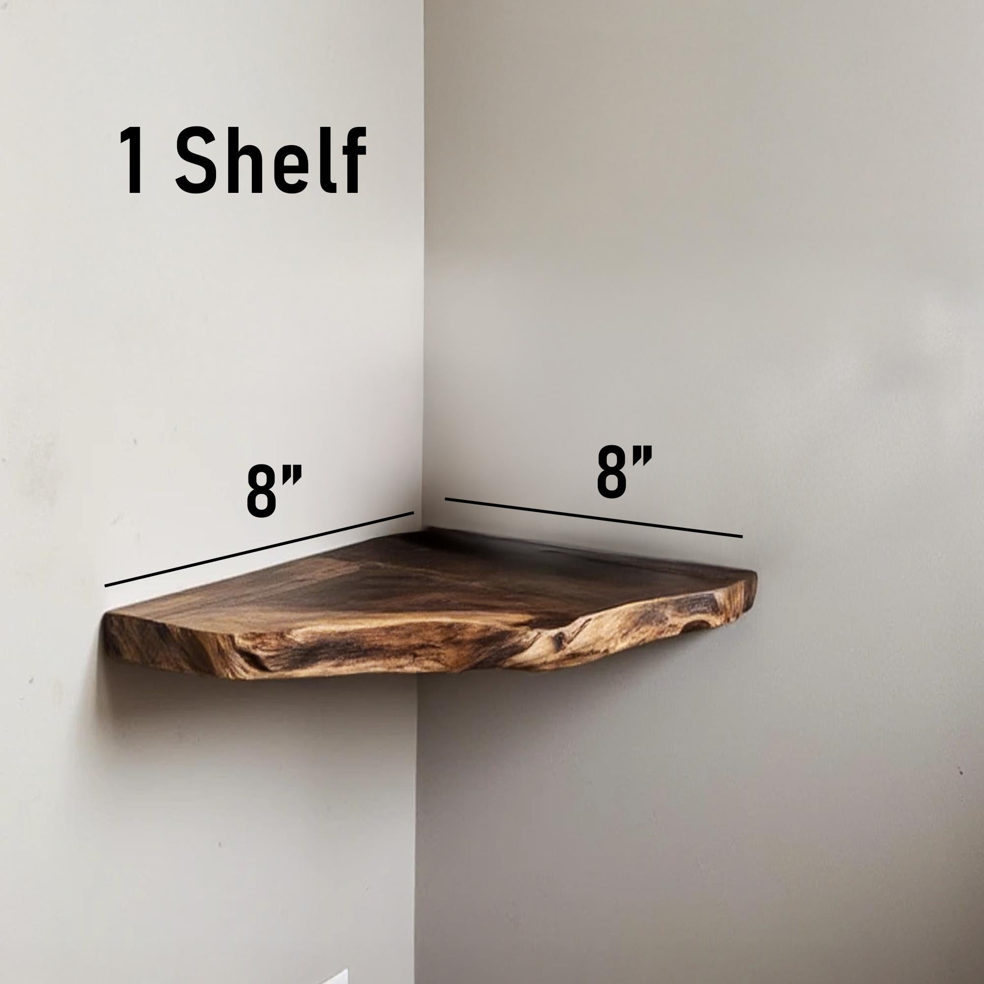 Driftwood corner wall shelf natural solidwood bookshelf art unique floating shelves wall mount handmade furniture decor